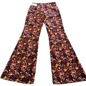 Wrangler High Rise Fierce Flare Corduroy Floral Pants 27x32 Womens Size 4 NWT